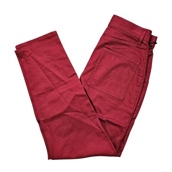 Wilfred Aritzia NWT Red Denim Button Fly Pant w/ Large Front Pockets Sz 8 - Picture 3 of 10